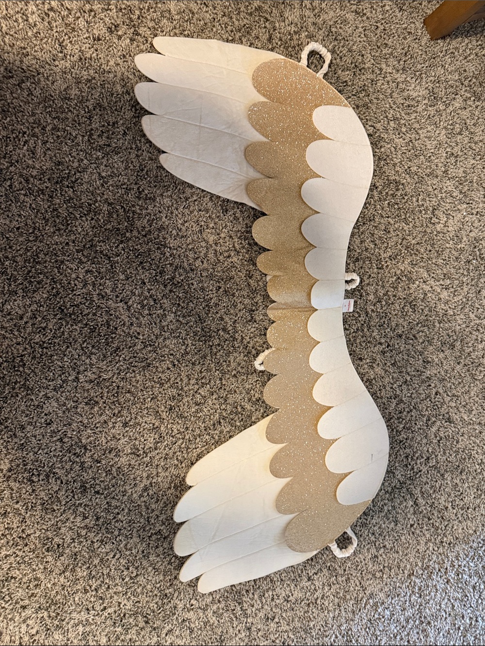 Hanna Andersson Gold and White Glitter Angel Wings Costume